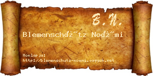Blemenschütz Noémi névjegykártya